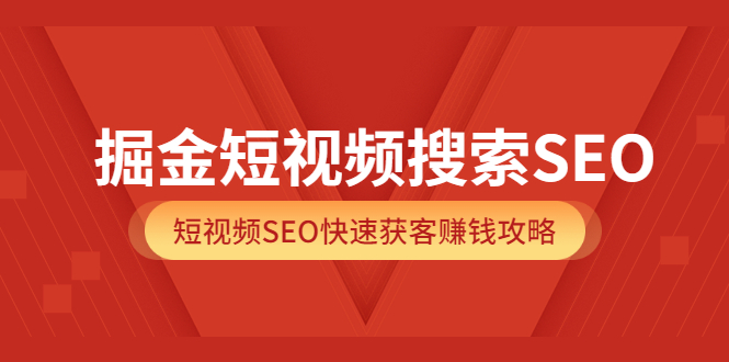 掘金短视频搜索SEO，短视频SEO快速获客赚钱攻略（价值980）