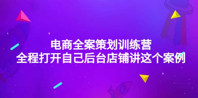 电商全案策划训练营：全程打开自己后台店铺讲这个案例（9节课时）