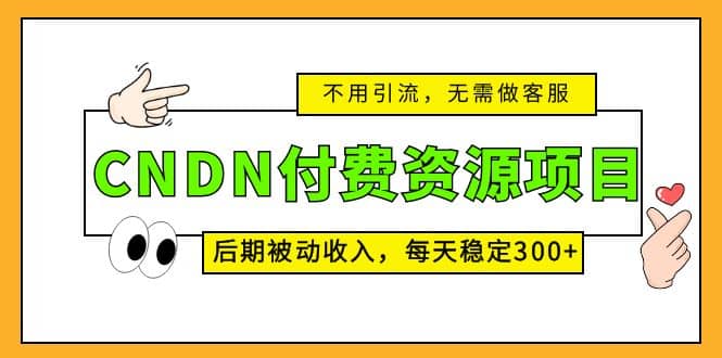 CNDN付费资源项目，不用引流，无需做客服，后期被动收入插图