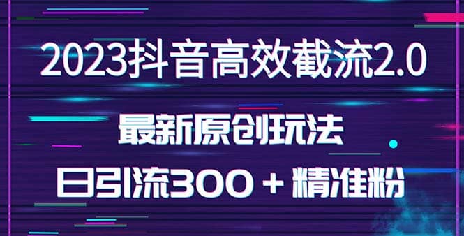 日引300＋创业粉，独家抖音高效截流2.0玩法（价值1280）