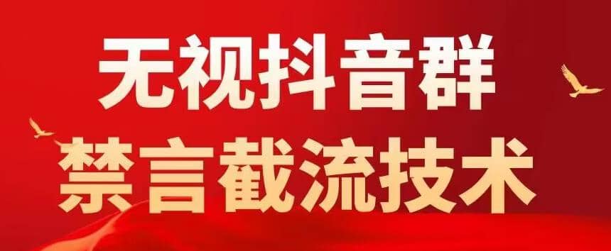 抖音粉丝群无视禁言截流技术，抖音黑科技，直接引流，0封号（教程 软件）