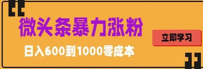 微头条暴力涨粉技巧搬运文案就能涨几万粉丝，简单0成本，日赚600