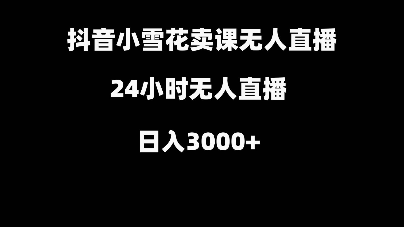 抖音小雪花卖缝补收纳教学视频课程，无人直播日入3000