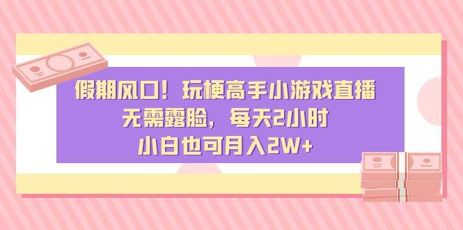 （8769期）假期风口！玩梗高手小游戏直播，无需露脸，每天2小时，小白也可月入2W