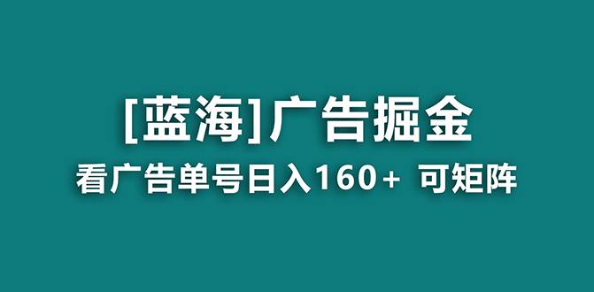 （8767期）【海蓝项目】广告掘金日赚160 （附养机教程） 长期稳定，收益妙到