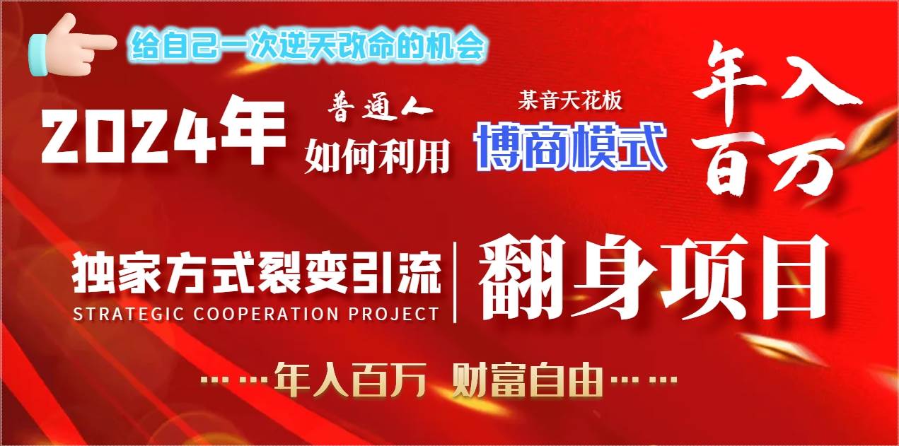 （9027期）2024年普通人如何利用博商模式做翻身项目年入百万，财富自由