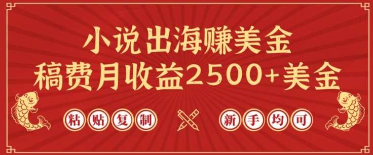 小说出海赚美金，稿费月收益2500+美金，仅需chatgpt粘贴复制，新手也能玩转【揭秘】