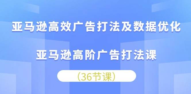 （10649期）亚马逊 高效广告打法及数据优化，亚马逊高阶广告打法课（36节）