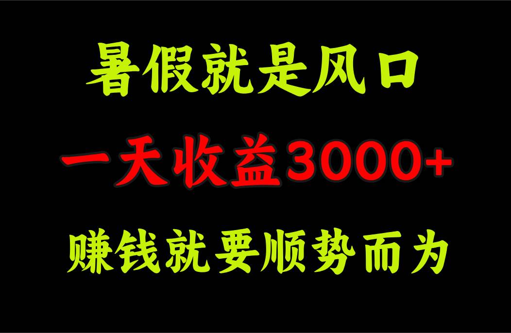 （11670期）一天收益3000+ 赚钱就是顺势而为，暑假就是风口插图