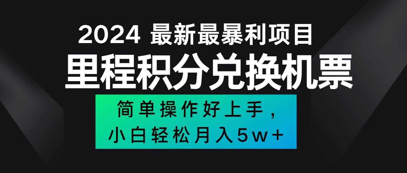 （12016期）2024最新里程积分兑换机票，手机操作小白轻松月入5万++插图