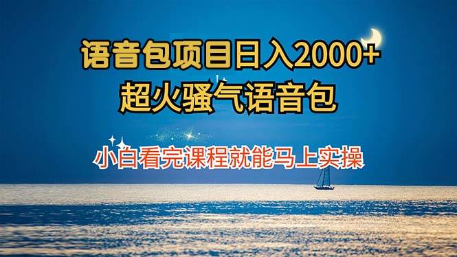 （12734期）语音包项目 日入2000+ 超火骚气语音包小白看完课程就能马上实操