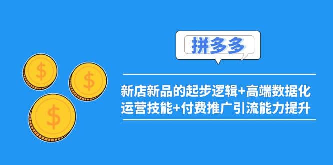 2022拼多多：新店新品的起步逻辑+高端数据化运营技能+付费推广引流能力提升