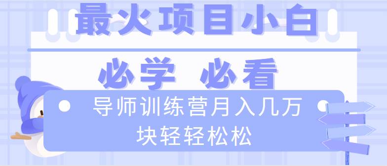 （8569期）导师训练营互联网最牛逼的项目没有之一，新手小白必学，月入2万+轻轻松松