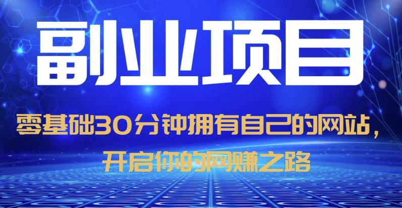 零基础30分钟拥有自己的网站，日赚1000 ，开启你的网赚之路（教程 源码）