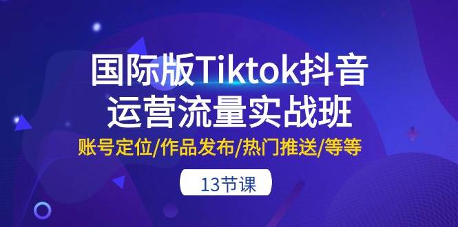 国际版Tiktok抖音运营流量实战班：账号定位/作品发布/热门推送/等等-13节插图